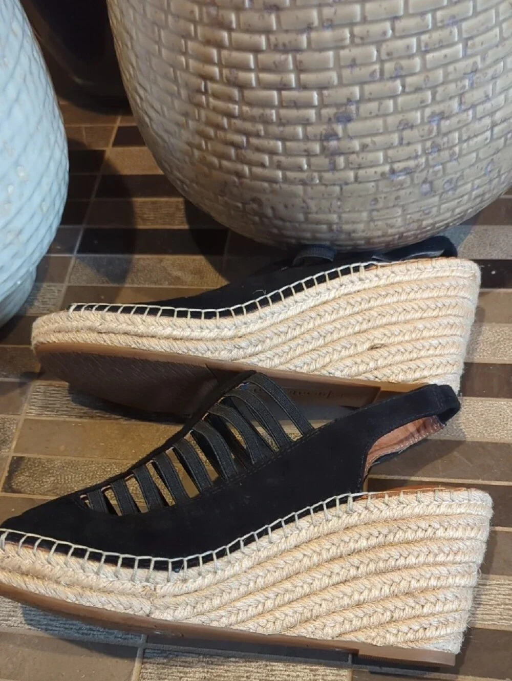 Black Strappy Slingback Women’s Espadrille Sandals